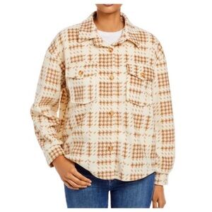 A Girl Thing Cream and Brown Plaid Jacket
